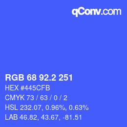カラーコード: RGB 68 92.2 251 | qconv.com