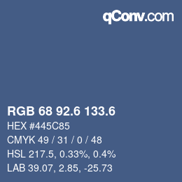カラーコード: RGB 68 92.6 133.6 | qconv.com