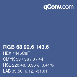 カラーコード: RGB 68 92.6 143.6 | qconv.com