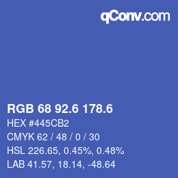 カラーコード: RGB 68 92.6 178.6 | qconv.com