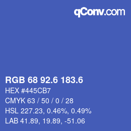 カラーコード: RGB 68 92.6 183.6 | qconv.com