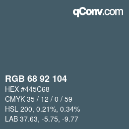 カラーコード: RGB 68 92 104 | qconv.com