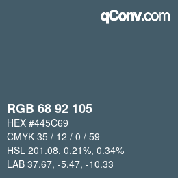 Color code: RGB 68 92 105 | qconv.com