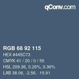 カラーコード: RGB 68 92 115 | qconv.com