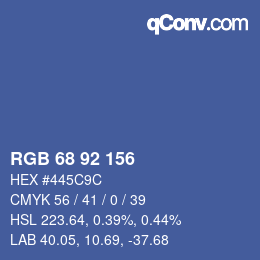 颜色代码: RGB 68 92 156 | qconv.com