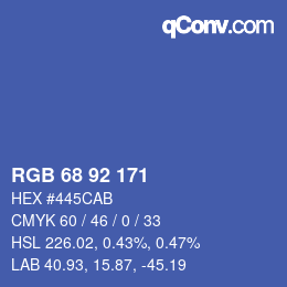 Color code: RGB 68 92 171 | qconv.com