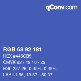 カラーコード: RGB 68 92 181 | qconv.com
