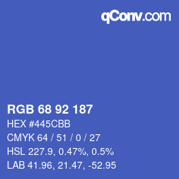 カラーコード: RGB 68 92 187 | qconv.com