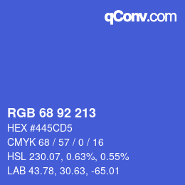 颜色代码: RGB 68 92 213 | qconv.com