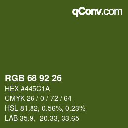 カラーコード: RGB 68 92 26 | qconv.com