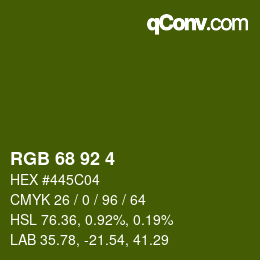 カラーコード: RGB 68 92 4 | qconv.com