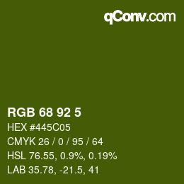 颜色代码: RGB 68 92 5 | qconv.com