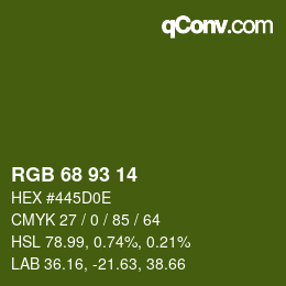 颜色代码: RGB 68 93 14 | qconv.com