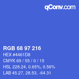 Color code: RGB 68 97 216 | qconv.com