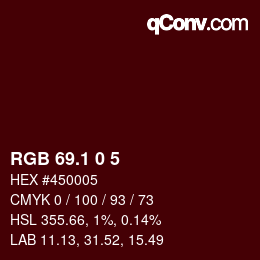 Color code: RGB 69.1 0 5 | qconv.com