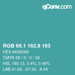 Color code: RGB 69.1 162.8 163 | qconv.com