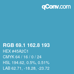 Color code: RGB 69.1 162.8 193 | qconv.com