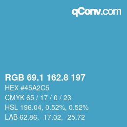 Color code: RGB 69.1 162.8 197 | qconv.com