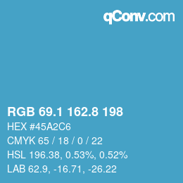 Color code: RGB 69.1 162.8 198 | qconv.com