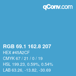 Color code: RGB 69.1 162.8 207 | qconv.com
