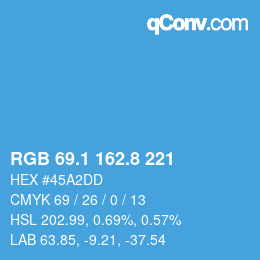 Código de color: RGB 69.1 162.8 221 | qconv.com
