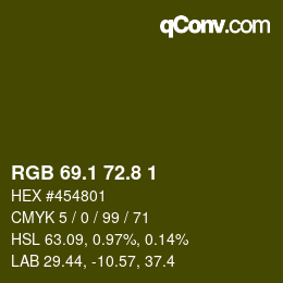カラーコード: RGB 69.1 72.8 1 | qconv.com