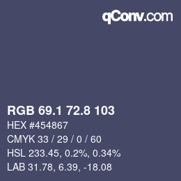 Color code: RGB 69.1 72.8 103 | qconv.com