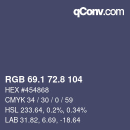 Color code: RGB 69.1 72.8 104 | qconv.com