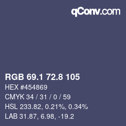 カラーコード: RGB 69.1 72.8 105 | qconv.com