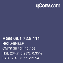 Farbcode: RGB 69.1 72.8 111 | qconv.com