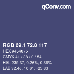 Color code: RGB 69.1 72.8 117 | qconv.com