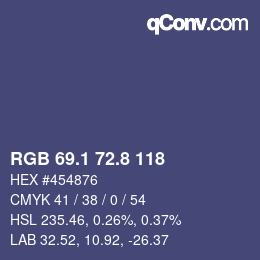 カラーコード: RGB 69.1 72.8 118 | qconv.com