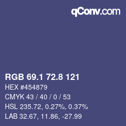 Color code: RGB 69.1 72.8 121 | qconv.com