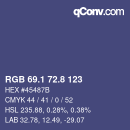 カラーコード: RGB 69.1 72.8 123 | qconv.com