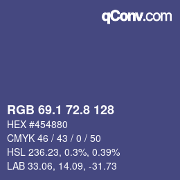 Color code: RGB 69.1 72.8 128 | qconv.com