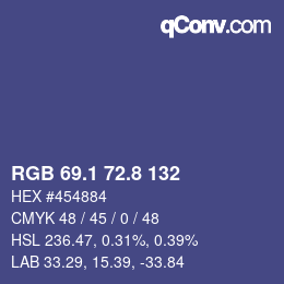 Color code: RGB 69.1 72.8 132 | qconv.com