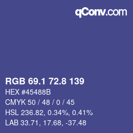 Color code: RGB 69.1 72.8 139 | qconv.com
