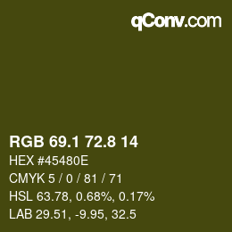 Color code: RGB 69.1 72.8 14 | qconv.com