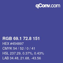 カラーコード: RGB 69.1 72.8 151 | qconv.com