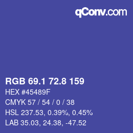 カラーコード: RGB 69.1 72.8 159 | qconv.com