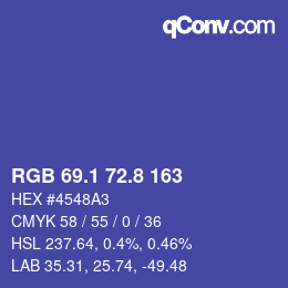 カラーコード: RGB 69.1 72.8 163 | qconv.com