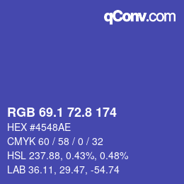 カラーコード: RGB 69.1 72.8 174 | qconv.com