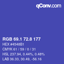 カラーコード: RGB 69.1 72.8 177 | qconv.com