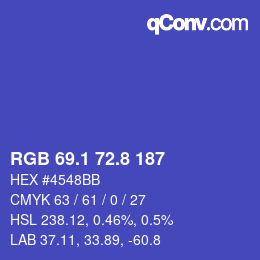 カラーコード: RGB 69.1 72.8 187 | qconv.com