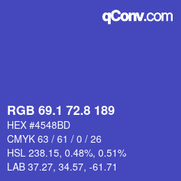 カラーコード: RGB 69.1 72.8 189 | qconv.com