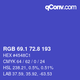 カラーコード: RGB 69.1 72.8 193 | qconv.com