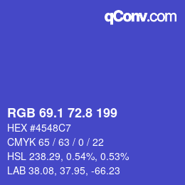 カラーコード: RGB 69.1 72.8 199 | qconv.com