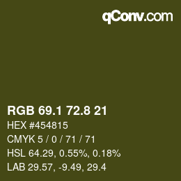 カラーコード: RGB 69.1 72.8 21 | qconv.com