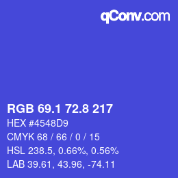 カラーコード: RGB 69.1 72.8 217 | qconv.com