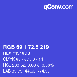 カラーコード: RGB 69.1 72.8 219 | qconv.com